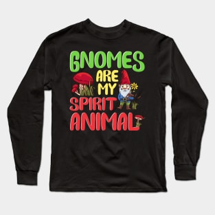 Funny Gnomes Are My Spirit Animal Cute Gnome Long Sleeve T-Shirt